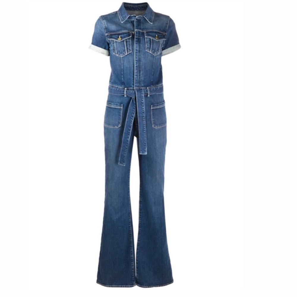 Frame Le Bardot denim jumpsuit